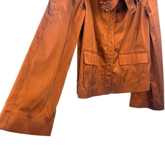St. John Nordstrom Copper Taffeta Evening Jacket Statement Stand Collar Size M - Picture 7 of 9